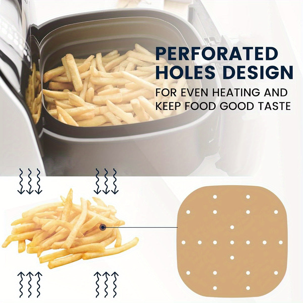 400pcs 6. 3 Inch Square Air Fryer Parchment Paper Liners Disposable, Unbleached Air Fryer Sheets with Holes, Perforated Steamer Liners for 2- 5QT Basket Air Fryer Microwave Oven Frying Pan Plate, Air Fryer Liners Paper, Disposable Air Fryer Liners, Air