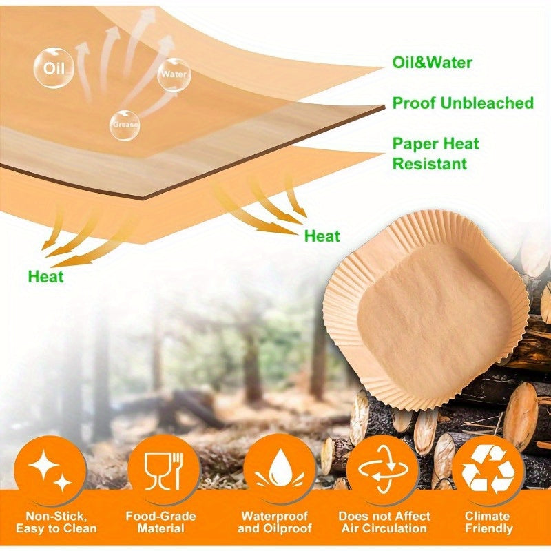 Air Fryer Disposable Paper Liners 9inch Air Fryer Rack 100pcs Square Liners NonStick Thickened Waterproof OilProof Baking Paper 9. 0''XL, Air Fryer Liners Non Stick, Air Fryer Butter Paper, Air Fryer Liners Large Size, Meal Prep Tools, Cooking