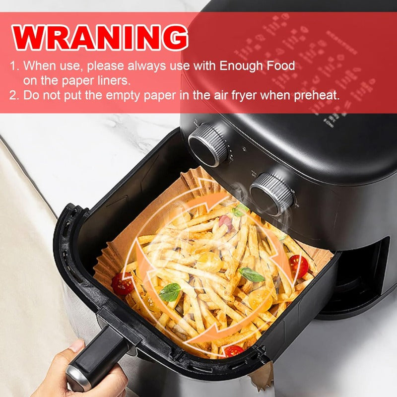 300pcs Air Fryer Paper Liners 8" Square Disposable Heavy-Duty Non-Stick Greaseproof Baking Liner for 58 qt Oven Pan, Air Fryer Liners Non Stick, Air Fryer Butter Paper, Air Fryer Liners Large Size