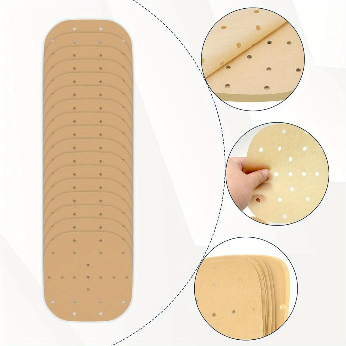 400pcs 6. 3 Inch Square Air Fryer Parchment Paper Liners Disposable, Unbleached Air Fryer Sheets with Holes, Perforated Steamer Liners for 2- 5QT Basket Air Fryer Microwave Oven Frying Pan Plate, Air Fryer Liners Paper, Disposable Air Fryer Liners, Air