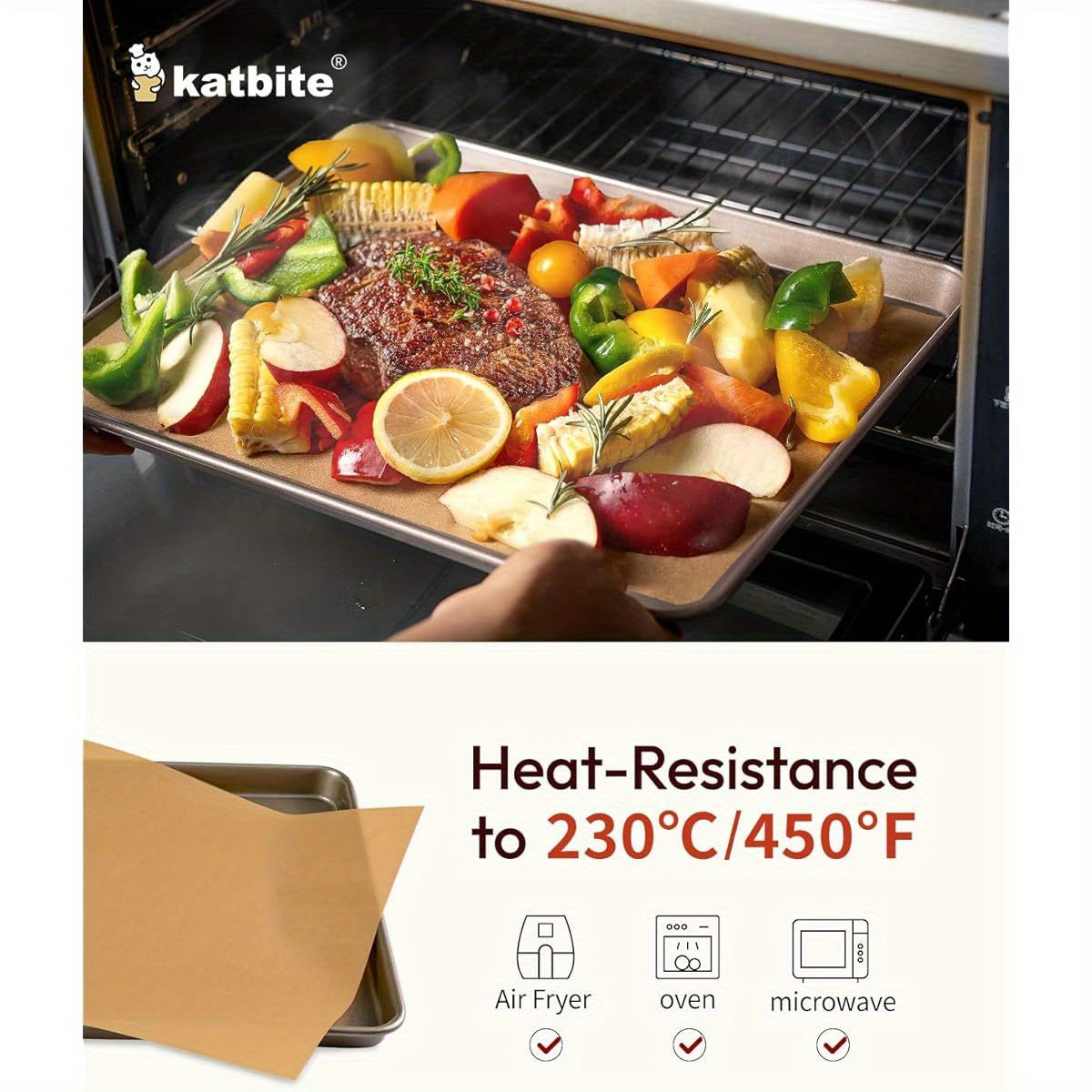 Katbite 265pcs 10x15 Inch Parchment Paper Sheets - Heavy Duty Unbleached Baking Paper, Pre-Cut & Oil-Proof, Perfect for Steaming, Cooking Bread, Cakes & Wrapping Foods - Advanced Series, Food Wrapping Paper, Kitchen Essentials, Foodsafe Material, Foodsafe