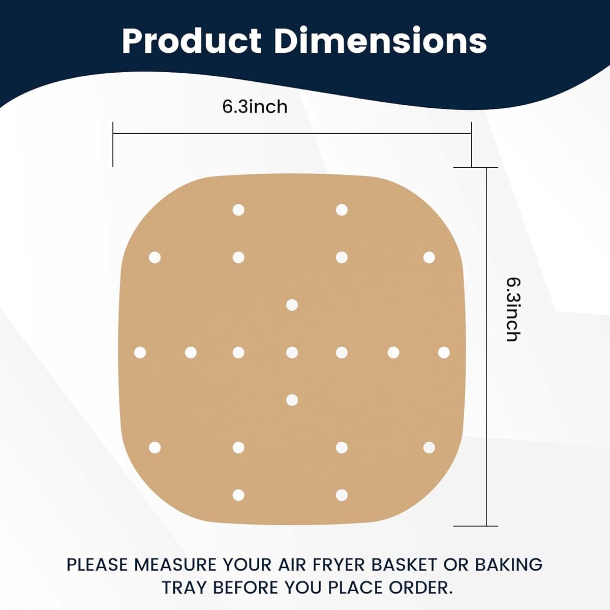 400pcs 6. 3 Inch Square Air Fryer Parchment Paper Liners Disposable, Unbleached Air Fryer Sheets with Holes, Perforated Steamer Liners for 2- 5QT Basket Air Fryer Microwave Oven Frying Pan Plate, Air Fryer Liners Paper, Disposable Air Fryer Liners, Air