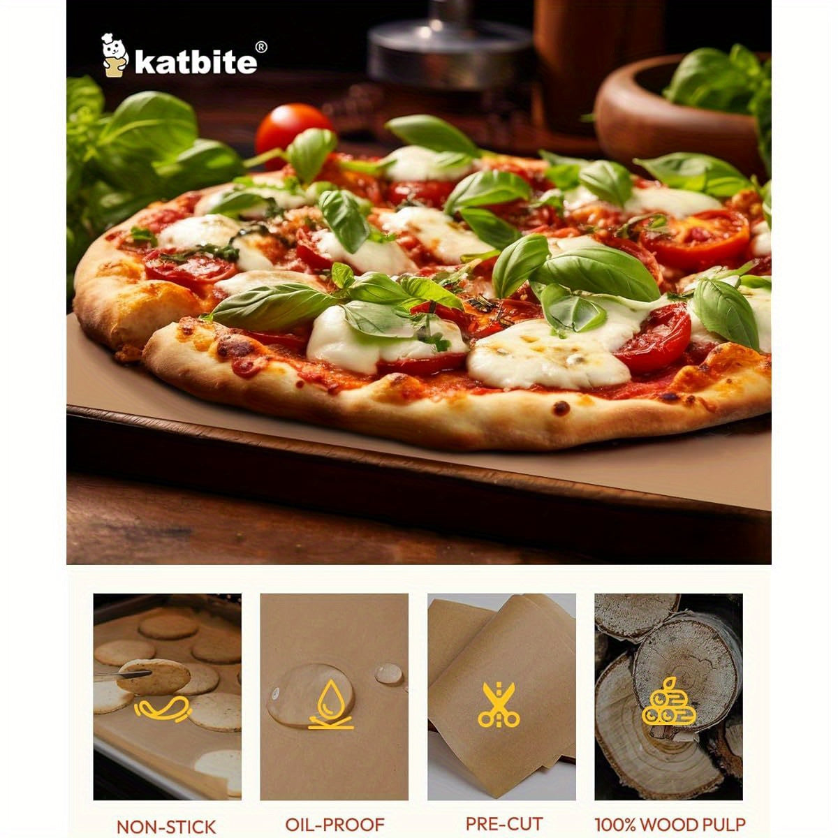 Katbite 265pcs 10x15 Inch Parchment Paper Sheets - Heavy Duty Unbleached Baking Paper, Pre-Cut & Oil-Proof, Perfect for Steaming, Cooking Bread, Cakes & Wrapping Foods - Advanced Series, Food Wrapping Paper, Kitchen Essentials, Foodsafe Material, Foodsafe