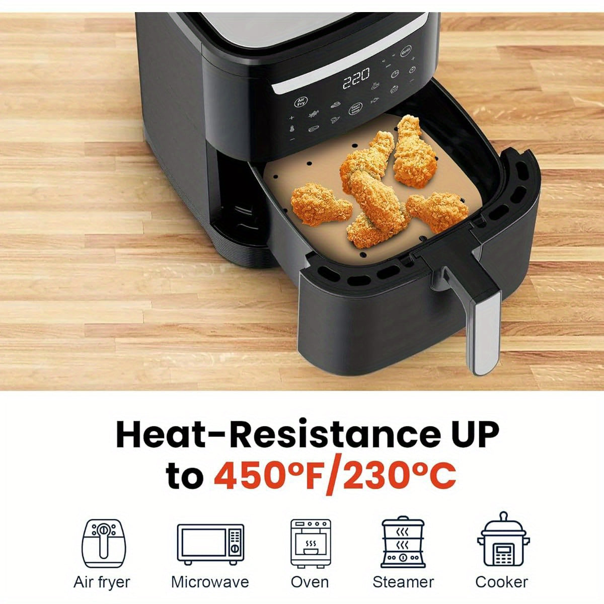 400pcs 6. 3 Inch Square Air Fryer Parchment Paper Liners Disposable, Unbleached Air Fryer Sheets with Holes, Perforated Steamer Liners for 2- 5QT Basket Air Fryer Microwave Oven Frying Pan Plate, Air Fryer Liners Paper, Disposable Air Fryer Liners, Air